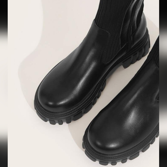 CUCCOO Over The Knee Knit Black Sock Boots Women's Size 8.5🌴 - Picture 3 of 11